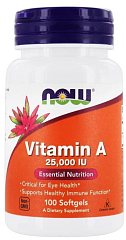 NOW Vitamin A - 25 000 IU, 100 капc