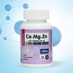 Chikalab Ca+Mg+Zn with vitamins D3, 60 таб